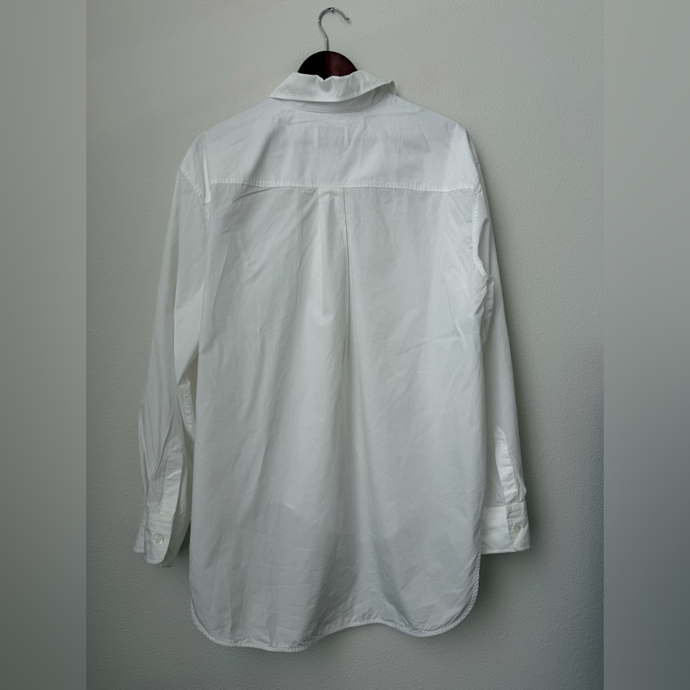 Moschino Jeans Heart Patch Cotton Shirt | Off-White Button Down | US 4 - Picture 6 of 13